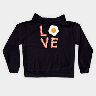 I Love Bacon Gift For Bacon And Egg Lovers Kids Hoodie